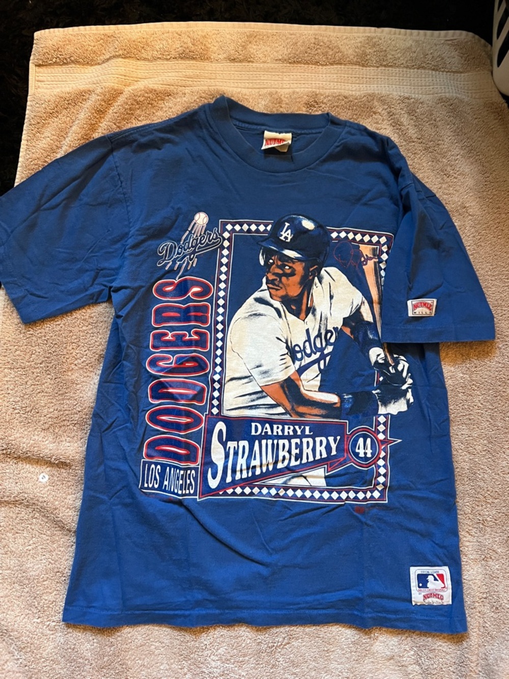 Men’s Vintage Los Angeles Dodgers Darryl Strawberry Graphic Tee - Blue